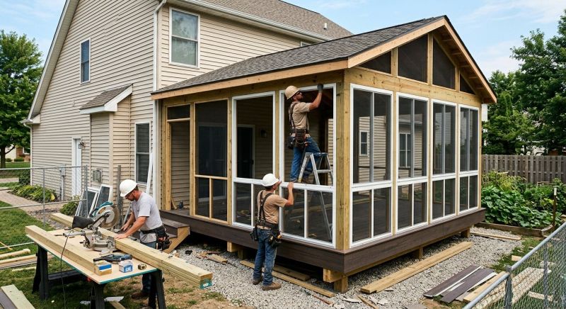 Porch Enclosure Installation in Asheville, NC